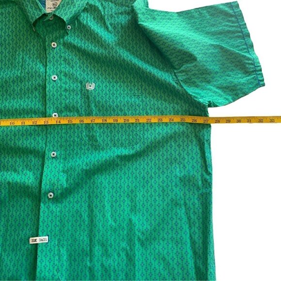 🐴 Rough Stock By Panhandle Men's Green & Blue SS Button Down Western Shirt - Picture 3 of 7